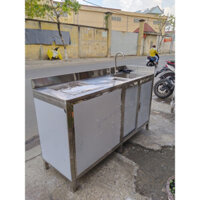 QUẦY PHA CHẾ INOX - QUẦY BAR 1 THÙNG ĐÁ VÀ 1 BỒN RỬA