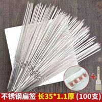 Que BBQ bằng thép không gỉ, que phẳng, que thịt cừu ngoài trời, que nướng, que thép, que sắt, que tròn, bộ dụng cụ BBQ MN7F