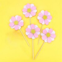 Que cắm giấy hoa hồng (bịch 5 que)