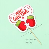 Que cắm NOEL MC đôi găng tay đỏ viền xanh