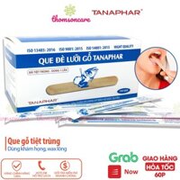 Que đè lưỡi gỗ Tana đã tiệt trùng – Dùng một lần – Hộp 100 que kem gỗ wax sáp lông