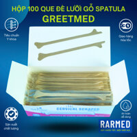 Que lấy mẫu xét nghiệm bệnh phẩm que đè lưỡi Spatula GREETMED tiệt trùng - Hộp 100 cái