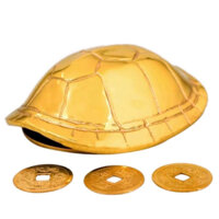 Quẻ mai rùa, mai rùa phong thủy chất liệu đồng kích thước ngang 8cm x dài 11cm