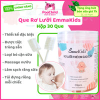Que rơ lưỡi cho bé EmmaKids hộp 30 que, gạc rơ lưỡi, que tưa lưỡi cho bé sơ sinh cao cấp tiệt trùng