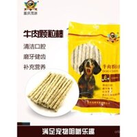 Que thịt bò Maoyuan dạng hạt 210G cho chó nhai, que rau củ 100 miếng, que làm sạch răng, thức ăn cho thú cưng