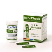 Que thử Acid Uric của máy đa năng Benecheck 3in1. Hộp 25 que