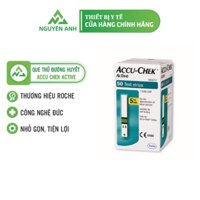 Que thử đường huyết Accu chek Active, que thử đường huyết, độ chính xác 99%, an toàn, tiện lợi - Hộp 50 que