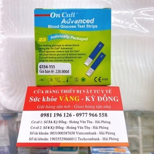 Que thử đường huyết Acon On call Advanced 25 que