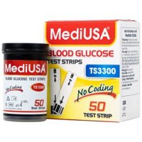 Que thử đường huyết MediUSA TS3300 sử dụng cùng máy đo đường huyết MediUSA GM3300 (50 que)