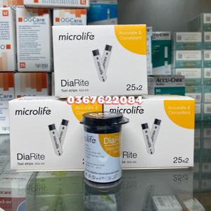 Que thử đường huyết Microlife DiaRite BGM (Hộp 50 que)