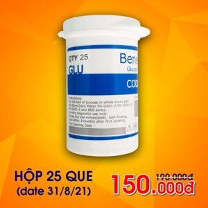 Que thử Glucose Benecheck 3 in 1 (50 que)