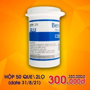 Que thử Glucose Benecheck 3 in 1 (50 que)