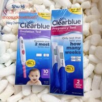 Que thử rụng trứng điện tử Clearblue 2 nấc, que thử thai điện tử hiện rõ tuần tuổi Clearblue How many Weeks úc