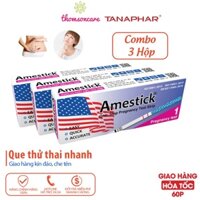 Que thử thai sớm Amestick – Test chính xác dễ sử dụng thử thai hai vạch nhanh hiệu quả tức thì – Combo 3 hộp