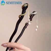 Que Tóc Bằng Gỗ LUNAEDGE, Đũa Tóc Phong Cách Trung Hoa Hanfu Kẹp Tóc, Que Tóc Dễ Thương Cho Buns Hanfu Mũ Kim Cương Giả Rắn Tua Rua Tóc Cho Bé Gái