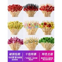 Que trái cây, nĩa dùng một lần, que tre sáng tạo, que nghệ thuật, que ăn nhẹ, đĩa ăn nhẹ, xiên táo gai ngâm, nĩa trái cây