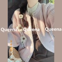 Queena Áo Len áo khoác cardigan Vintage Minimalist Dễ thương Xu hướng WMY2390HGP 52Z231226