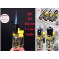Quẹt Khò Bật ĐỨNG LỬA 1 tia xanh, đích đỏ, Quẹt đẹp độc lạ, có móc treo chìa khoá
