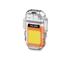 Quẹt Sạc Điện Plasma Chống Nước, Chống Gió, Vỏ Trong Suốt, Có màn hình hiển thị pin - Có đèn pin-Cam