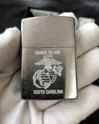 Quet Zippo Chrome Logo Mờ Thuỷ Quân Lục Chiến Mỹ - Made In USA