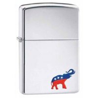 Quẹt Zippo có logo con Voi của đảng Cộng Hoà Mỹ - Made in USA
