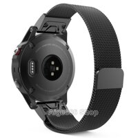 Quick Release Easy Fit Milanese Magnetic Loop Stainless Steel Band Strap for Garmin Fenix 5 Forerunner 935 Approach S60 GPS Watch