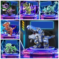 Quillan Đồ chơi khối xây dựng khủng long phát sáng, Khối khủng long cơ Tyrannosaurus Triceratops, Cơ khí mô phỏng thủ công Spinosaurus Velociraptor Đồ chơi mô hình Ngày lễ