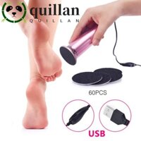 Quillan Dụng Cụ Làm Móng Chân Điện Foot Spa Sạc USB 60 Chiếc Máy Mài Đĩa Giấy Nhám Máy Xay Chân Cho Khô Chết Cứng Nứt Da Gót Mài Rasp Cuticle Callus Remover