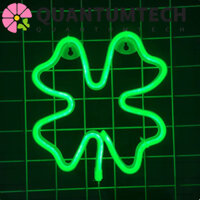 Quntumtech Dấu hiệu Neon cỏ bốn lá, đèn LED USB / chạy bằng pin St. Đèn Neon ngày Patrick, thanh trang trí tiệc màu xanh lá cây bằng nhựa