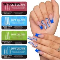 Qutzzmnd 550 Chiếc Gelly Mẹo Full Cover Nail Tip Kit Gel Mềm