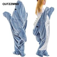 QUTZZMND Chăn cá mập Áo Hoodie vải dành cho người lớn Túi ngủ cá mập