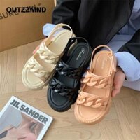QUTZZMND Qutzzmnd Dây Xích Trượt Đi Biển, Đế Dày PVC Nữ Mùa Hè Dép Nữ, Giày Đi Biển Nhẹ Chống Trơn Trượt Thời Trang Mặc Ngoài Trời