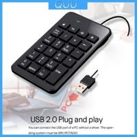 Quu 23 Phím Bàn Phím Số USB Có Dây Numpad Bàn Phím Số Mini Cho Laptop Kế Toán Teller Chống Thấm Nước Di Động