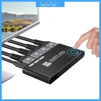 Quu 3-Port Switcher 3 trong 1 Out HDTV Switch Selector Hỗ trợ 4K 120hz 8K 60Hz Công tắc tự động cho màn hình PC