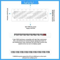Quu 5V 3pin ARGB Quạt Hub Nhỏ 3pin Hai trong một 1-to-9 Bộ điều khiển quạt có thể điều chỉnh nhiệt độ PWM