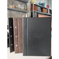 Quyển Menu bìa da PVC loại 1 cao cấp khổ A4 nẹp cạnh