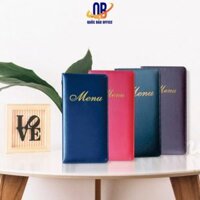 Quyển Menu Da Cao Cấp Minh Châu 10 lá – Khổ 16 x 29cm – Nâu/Đen/Đỏ/Xanh than – 1 quyển 524