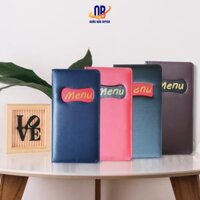 Quyển Menu Da Cao Cấp Minh Châu Có Khoét 10 lá – khổ 16 x 29cm – màu Đỏ/Đen/Nâu/Xanh than – 1 quyển 521