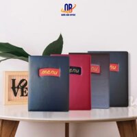 Quyển Menu Da Cao Cấp Minh Châu Có Khoét 10 lá – khổ 24 x 32cm| Màu Nâu/ Đen/Đỏ/Xanh Than – 1 quyển 522