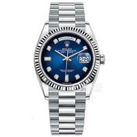 Quyến rũ 40MM Cơ khí tự động Hợp thời trang Thể thao Dây đeo thép không gỉ thanh lịch xqr13 Yên tĩnh Mặt số màu xanh tinh tế Đồng hồ nam Rolex Day-Date