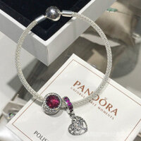 Quyến rũ ar323 lụa tim mặt dây Pandora Vòng đeo tay