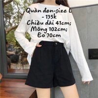 QuynhThuOrder  (Thanh lí huề vốn) Quần đùi đen size L (kèm ảnh thật)