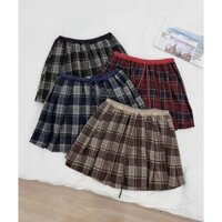 [QV-QC] Chân Váy Xếp Ly Caro Đai Chun Hàng QC Loại 1 Freesize 65kg Quay Đầu
