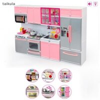 Qwq Trẻ Em Nhà Bếp Bộ Đồ Chơi Mô Phỏng Mini Đồ Dùng Nhà Bếp Mô Hình Tủ Lạnh Bé Gái Chơi Nhà Đồ Chơi Hộp Quà Tặng taikula