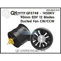 QX-MOTOR Ducted Fan 90mm 12 Blades QF3748 1450KV EDF Brushless Motor CW/CCW 6S