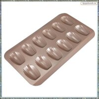 [R M O P] 12Cup Vỏ Chống Dính Madeleine Chảo Thép Carbon Khuôn Nướng Bánh Dụng Cụ