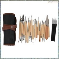 [R M O P] 28 Cái Nghệ Thuật Thủ Công Điêu Khắc Đất Sét Bộ Dụng Cụ Làm Mô Hình Khắc Bộ Dụng Cụ Đồ Gốm & Tay Cầm Bằng Gỗ Mô Hình Dụng Cụ Đất Sét