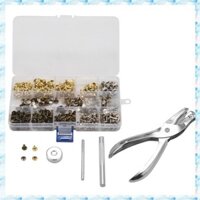 [R Q M U] 300 Bộ Đinh Tán Da Mũ Đôi Đinh Tán Hình Ống Kim Loại Có Kìm Bấm Cố Định Bộ Dụng Cụ Thay Thế Đinh Tán Bằng Da DIY