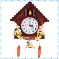 [R Q M U] Đồng Hồ Bằng Gỗ Cổ Điển Retro Thủ Công Khắc Phòng Khách Đồng Hồ Treo Tường Xoay Đồng Hồ Báo Thức Dụng Cụ Trang Trí