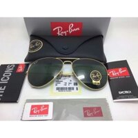 R Rb3025 / 3026 Kính râm lái xe nam G15 màu xám chính hãng Kính râm phi công kim loại Ray-Ban